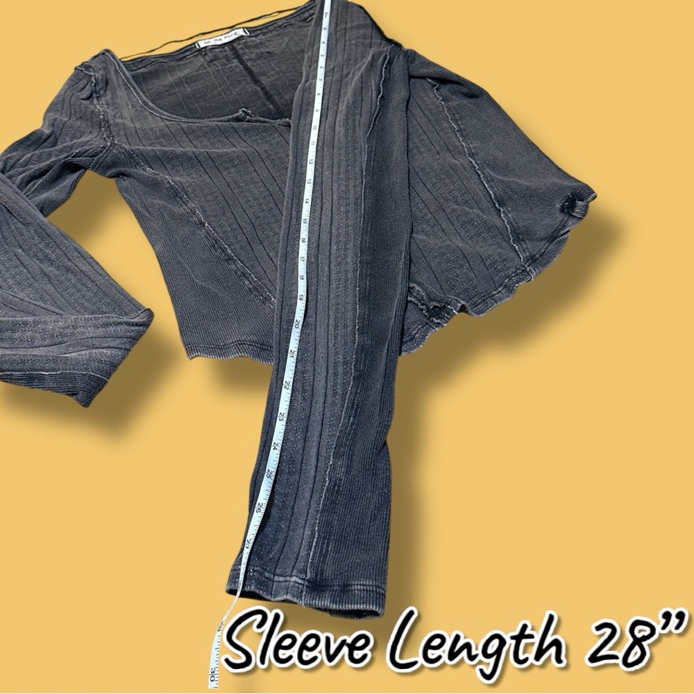 EUC We The Free Eyes On You Long Sleeve Top in Vintage Black. Size Small - Picture 8 of 10